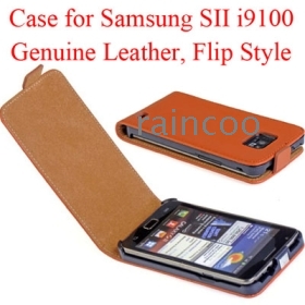 30pcs/lot Genuine leather case for Samsunggalaxy S2 i9100, Real leather protector forSamsung sII i9100,accept mix color, free shipping