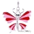 Red Butterfly Crystal Pendants Necklaces 18KGP Enameling 6pcs/lot Alloy Animal Pendant #27801