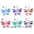 Red Butterfly Crystal Pendants Necklaces 18KGP Enameling 6pcs/lot Alloy Animal Pendant #27801