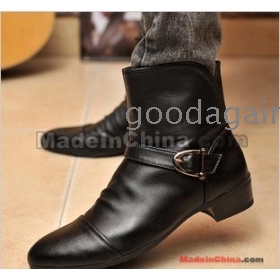 British man boots pointed short boots high tide for shoes tall canister boots dermal recreational leather shoes