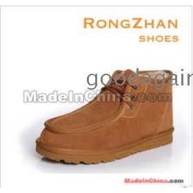 Male winter round  leisure shoe system with short boots  bottom dermal layer leather cow leather boots scope male