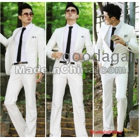Leisure pure white suit suit cultivate one's morality suit male man fashion han Korean dress suit