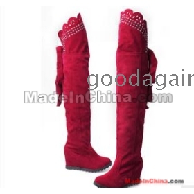 Flat glass with a knee female boots after lacing leisure flat boots  boots