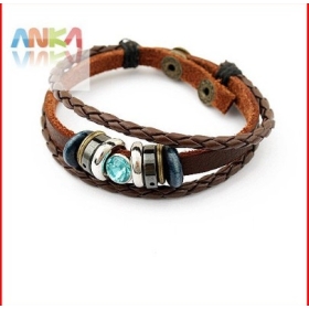  Free Shipping 2pcs/lot  Humanity for All "Wrap Around Reg."  Leather Bracelets #84316 