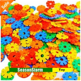[CPA Free Shipping] Promotion Colorful Plastic Snowflakes Blocks Puzzle Toy For Children 33mm 640pcs/lot (SH-22)