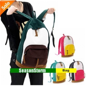 [CPA Ingyenes házhozszállítás] Nagyker Unisex Színes alkalmi vászon hátizsák / School Double válltáska 3db / csomó (SG-60)