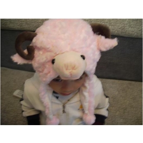 [CPAP Free Shipping] Wholesale Plush Cartoon Sheep Ear Muff Hat / Halloween Winter Cap 3 Colors 50pcs/lot (SL-18) 