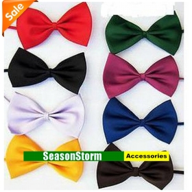 [CPAP Free Shipping] Wholesale Kids Polyester Silk Cheap Bow Tie / Fashion Solid Color Casual Bowtie (SE-25P) 