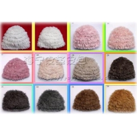 Super Deal Low Price! Wholesale Hand Knitted Genuine Rabbit Fur Hat Multi-Color 10pcs/lot (FQ-13) 