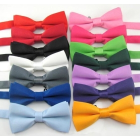 Gros lots en gros Mens en soie de polyester coloré Bow Tie / couleur pleine de mode de Bowtie formelle ( SE- 26E )