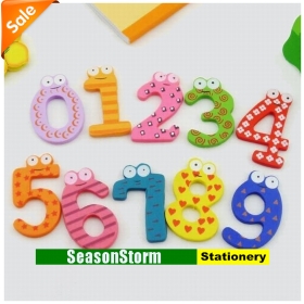 [CPA Free Shipping] Wholesale Cute Wooden Cartoon Arabic Numbers Magnetic Stickers 200pcs/lot (SP-82) 