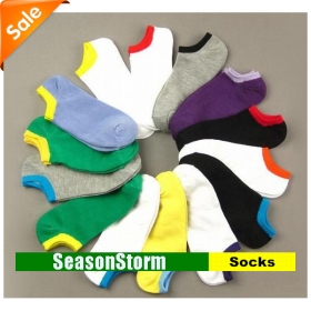 [CPA Free Shipping] Wholesale Mans Combed Cotton Sport Socks / Fashion Multi-Color Unisex No Show 30 pair/lot (SM-20) 