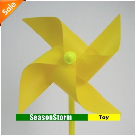 [CPA Free Shipping] Wholesale Classic High Quality Plastic Solid Color Four Leaves Windmills Toys 24pcs/lot (SH-07) 