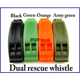 Free shipping 100/pcs/lot Dual whistle / whistle outdoor survival / rescue whistle 