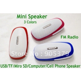 Portable Speaker with Micro SD  slot USB Mini Speaker Music MP3 Player FM Radio sound box Free shipping 