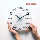 New Funny Wall Clock Acrylic White Mathematical Symbol 