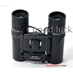 Free shipping 8 * 21 hd green membrane portable military binoculars        