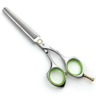 free shipping 6inch hair thinning scissors green angled handle