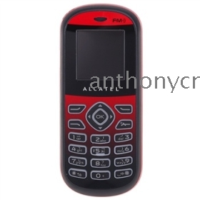 ALCATEL OT-209 cell mobile phone with FM radio GSM 900/1800MHZ crimson silver wholesale and retail