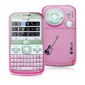 2.3" Unlocked Tri-Sim Quad Bands TV/WIFI Qwerty Keyboard Cell Phone Q5i Pink FREE SHIPPING