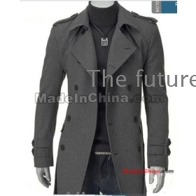 free shipping new Men's Woollen coat man dust coat size M L XL XXL 