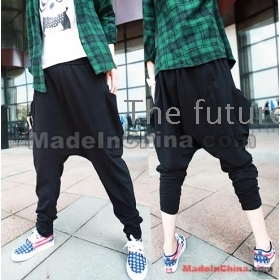 free shipping Men's  leisure trousers dance across pants hanging fork pants radish feet pants size M L XL  