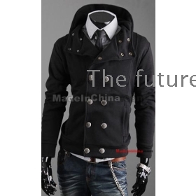 free shipping new Men's Double-breasted coat garment unlined upper garment design guard size M L XL XXL  