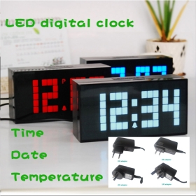 The 2nd Generation LED  Didital Wall Clock  LED Desk Digital Clock LED Table Alarm Clock  LED Alarm Clock