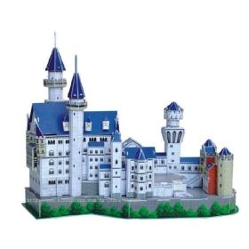 White Swan Castle DIY 3D kolmiulotteinen palapeli , 3D- paperi malleja , 3D puzzle , maailman suuri arkkitehtuuri