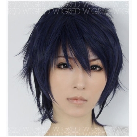 Ao no Exorcist Okumura Rin Tummansininen Cosplay Wig FS L03