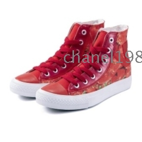 Fresh Fruit Graphic High Canvas Shoes (Women) Red