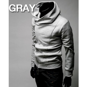 2012 neue Schlank Sexy Top Entworfen Zip bis Mens Hoodies -Jacken-Mantel Farbe: Braun US-Größe: M , L, XL