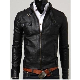 free shipping! Best Selling!Classic Cruiser Leather Jacket / Men's Slim Designed Sexy PU casual leather jacket LJ05 