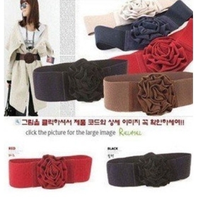 Big Flower Flannel Buckle Style Elastic Belt Waistband Free Shipping 12 Pcs/lot 