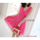 The new 2012 chun xia han edition big yards sleeveless v-neck snow to cultivate one's morality sexy dress