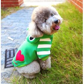 Free Shipping pet autumn & winter clothing, Frog turned clothing, Small dog clothes, Teddy dog clothing, Green XS/S/M/L/XL/XXL 20pcs/lot
