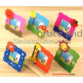 Free Shipping Cartoon wooden small photo frame, Cute children photo frame, Student prize, 6 color, 18g 10pcs/lot