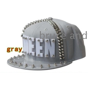 Free Shipping 2013 Punk Style, QUEEN letter flat brimmed hat, Plastic sheet rivets hip-hop cap, Snapback caps