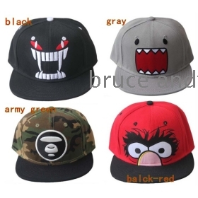 Free Shipping Cartoon embroidered flat cap, Adjustable baseball hat, Bboy hip-hop cap, Snapback hats, 4 color