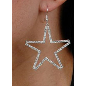 Sexy Rhinestone Big Star Earrings