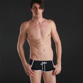 Nuoto Tronco Uomini morbida Boxer Slip nero