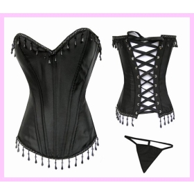 Free Shipping hot selling (2pcs) black Sexy Lingerie Underwear corset wholesale w6001