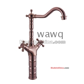EMS Free Shipping plated in rose gold faucet full brass kitchen mixer  wholesale  RR3001a