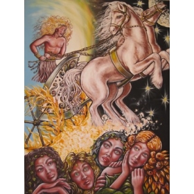 Wholesale -CLYTIA & APOLLO Modern Art CONTEMPORARY OIL 40" Greek Mythology Painting HUGE!!!