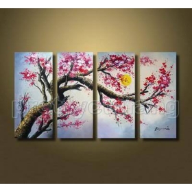 Wholesale - Framed Large Modern Art Cherry Blossom Flowers Oil Painting On Canvas Php663