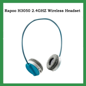 Free Shipping !New Rapoo H3050 Blue 2.4GHZ Wireless Stereo Headset High quality Sound Headphone -W/Micro