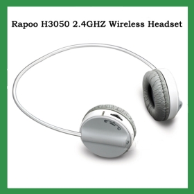 Free Shipping !New Rapoo H3050 Siliver 2.4GHZ Wireless Stereo Headset High quality Sound Headphone -W/Micro