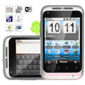Android 2.2 WIFI TV analogique Dual cartes 3,2 pouces à écran tactile Smartphone A510 (blanc)