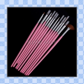 12st Pink Nail Art Malerei Pinsel , freies Verschiffen lh94567