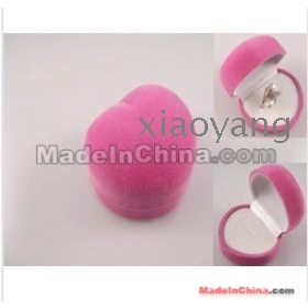 Wholesale - 30pcs/lot High-grade pink peach shape plastic flocking ring boxes Gift boxes jewelry accessories earring gifts A49